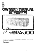 Rotel-RA-300 - Owners manual 